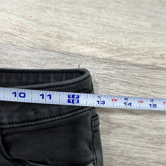 Abercrombie & Fitch Super Skinny Ankle Jeans Frayed Hem Black Wash 0R/25 - Picture 9 of 10